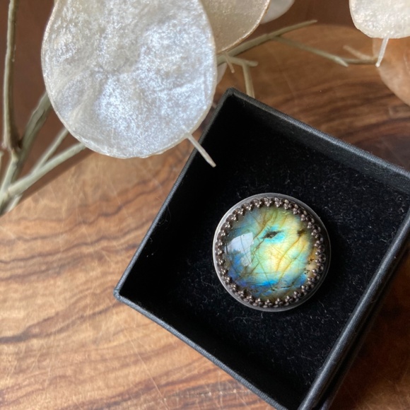 Labradorite Sterling Ring Size 8 NWT - Picture 10 of 11
